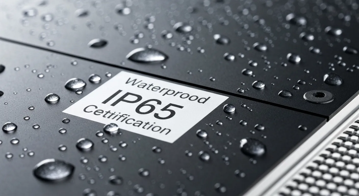 פאנל מסך לד עמיד מים עם תו IP65 וטיפות מים על המשטח